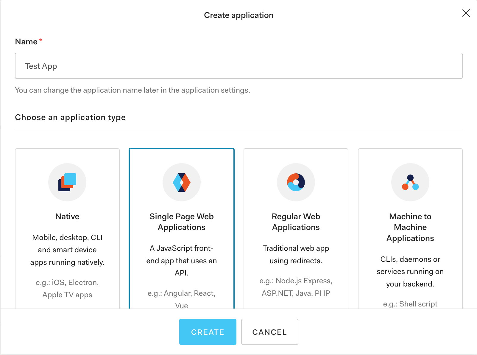 Auth0 création d&rsquo;appliation