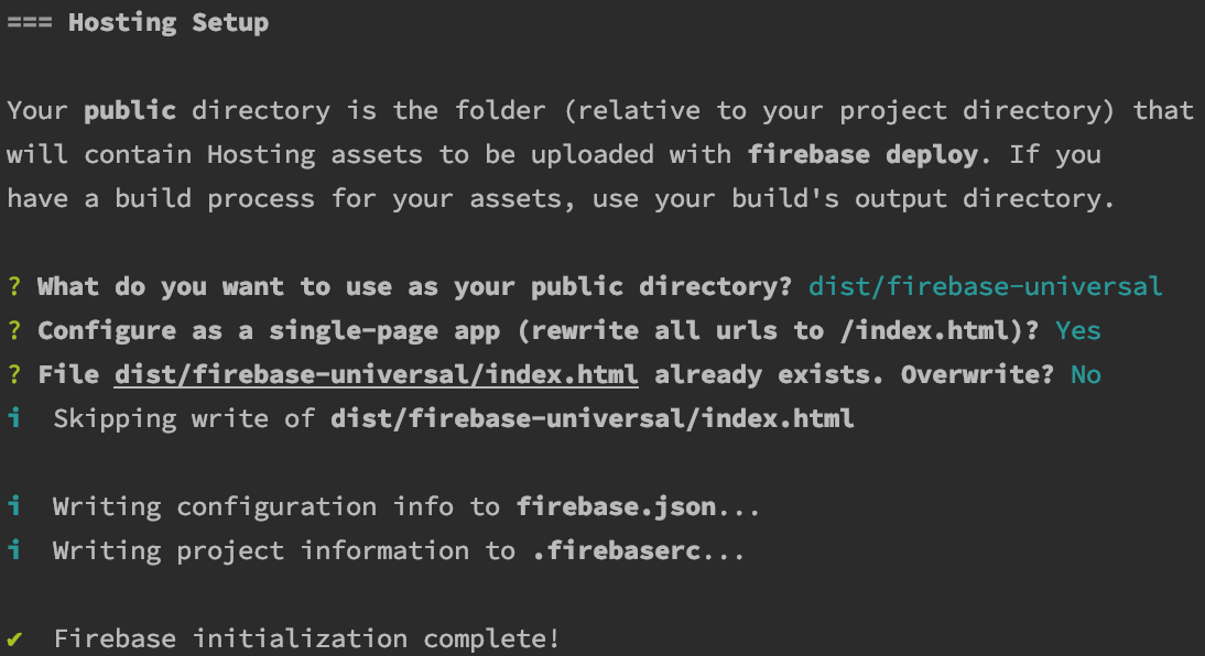 Firebase configuration hosting